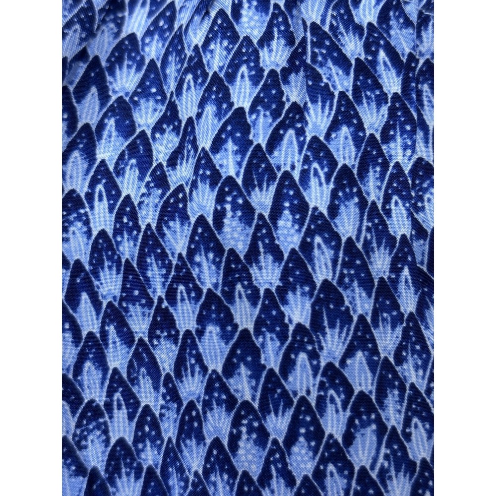 Joie 100% Silk Blouse M Blue Geometric Print Peasant Boho Luxury Top - Picture 5 of 7